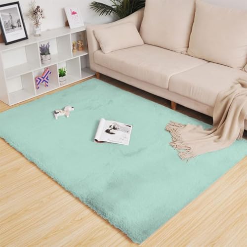 Image of Rabbit Fur Area Rug 6x8 Ft | Super Soft Plush Carpet with Anti-Slip Backing | Washable Luxury Rug for Bedroom, Living Room & Home Decor