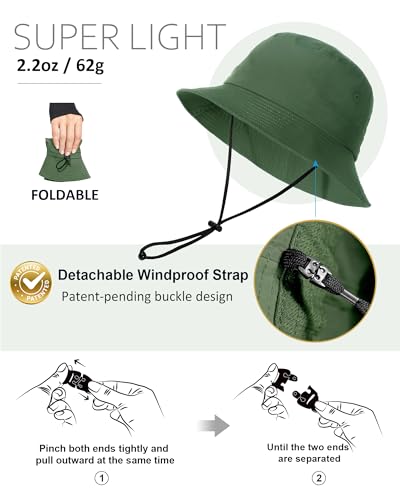 Image of Water-Resistant Bucket Hat for Women Men Rain Hat UPF 50+ Boonie Sun Hat Foldable Summer Floppy Fishing Safari Hats