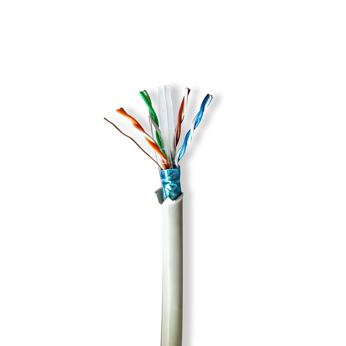 Nedis Cavo di rete – CAT6 – Stranded – F/UTP – Rame – 50 m – Interno – Rotondo – LSZH – Grigio – Scatola di traino