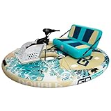 GoBoat Double Wave– 2?Person Inflatable Boat with a Wave Design | Electric Motor & Backpack | Compact & Portable | Battery Not Included | Perfect for Lakes, Bays, & Shoreline Adventures