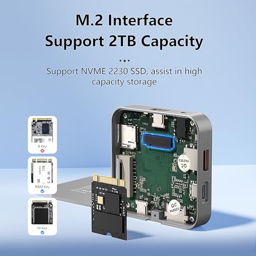 Image of Magnetic USB C Hub 8 in 1 & Type-C Docking Station M.2 NVMe 2230 SSD Enclosure, 4K@60Hz HDMI 10Gbps USB-A /USB-C 3.2 SD /TF 3.0 Card Solt AUX 100W PD for iPhone 15 16 MacBook Pro Air Laptop