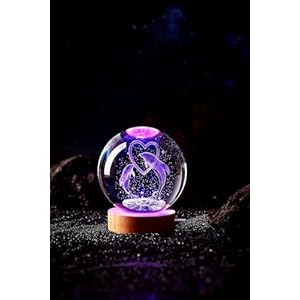 Crystal Ball Night Light with 16 Color LED Wooden Base,3D Laser Engraving Holographic Crystal Ball Night Lamp, Kids Bedroom Decor as Christmas Day Birthday Gifts for Boys Girls Friends