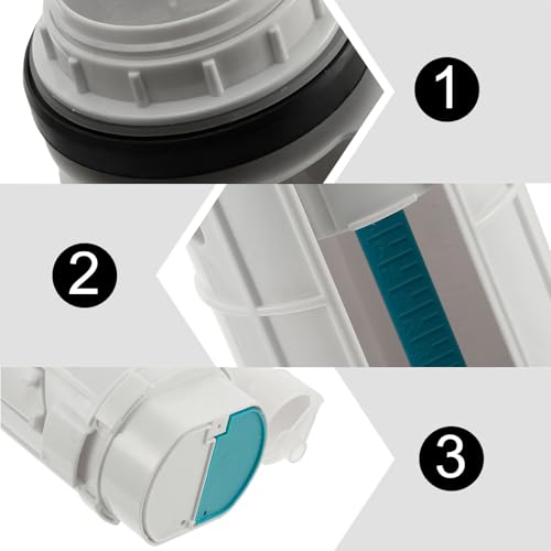 Válvula de descarga de inodoro con doble botón recambio de plástico blanco para tanque 4