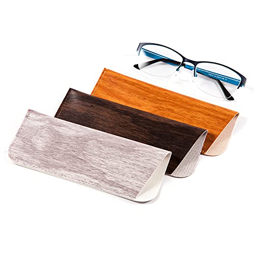 Image of TRIUMPH VISION 3 Pack Reading Glasses Pouch Soft Case Eyeglass Sleeve Slim | Alternative to Bulky Case in bag, Lightweight Lined Padded Protect Optical lens Slip in, Cute Pattern Portable for Daily Use