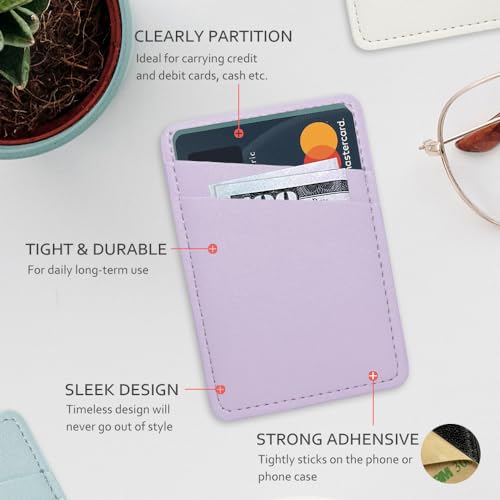 Tarjetero de cuero para teléfono compatible con iPhone y Android color blanco 4