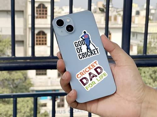 Image of WallDesign 76 Cricket Stickers Set for Mobile, Laptop, Accessories, Gifting - Durable, Laminated, Quality Printed Vinyl Graphics for Men, Sports Fans, self-adhesive, 2 inch