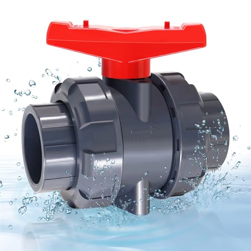FANOVO PVC Union Ball Valve,1"True Union Ball Valve with Full Port, EPDM o-Rings,Slip Socket,PVC Valve for Swimming Pool, Irrigation(1, 1")