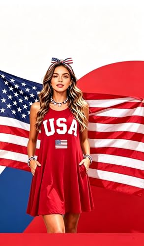Image of Womens Sleeveless Casual Funny Patterned Holiday Dresses