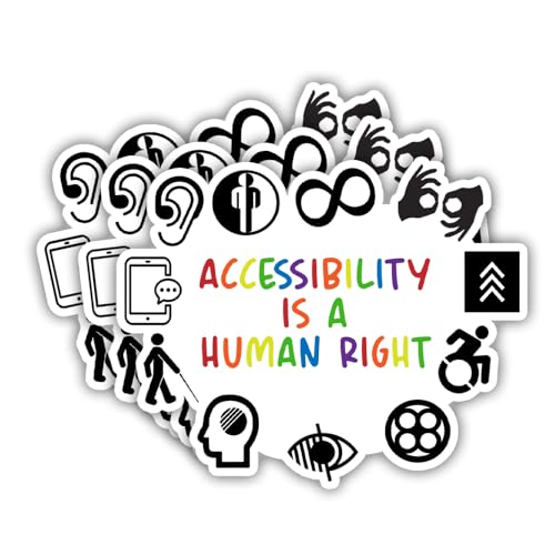 Image of SODAVA (Set of 3) Accessibility is A Human Right Sticker Mental Health Awareness Disability Stickers Disability History Stickers Ableism Stickers for Laptop Accessory Bumper Helmet, Sticker 3 inchx4 inch