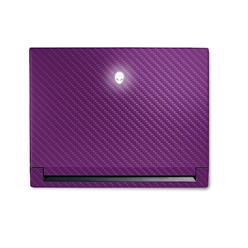 Image of MightySkins Carbon Fiber Skin Compatible with Alienware M18 R1 (2023) Full Wrap Kit - Solid Purple | Protective, Durable Textured Carbon Fiber Finish | Easy to Apply & Change Styles | Made in The USA