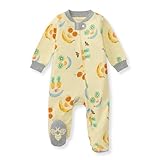 Burt's Bees Baby Boys Footed Pajamas, Sleep and Play Loose Fit, 100% Organic Cotton Soft One-piece PJs, Sizes NB to 6-9 Months