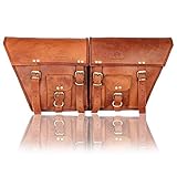 Leather Native 2 X Motorcycle Side Pouch Brown Leather Side Pouch Classic Saddlebags Saddle Panniers (2 Bags) Summer Sale!