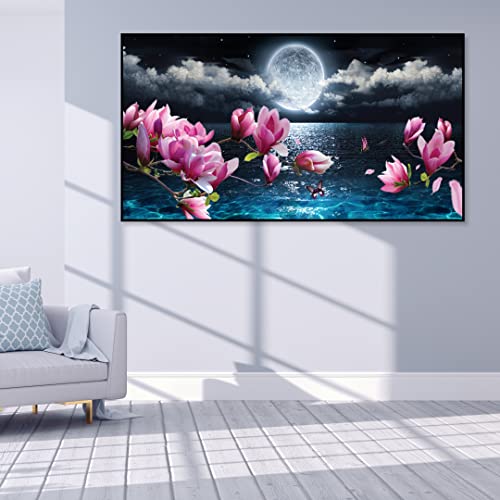 Umpoe Moon Diamond Painting Kits,Diamond Art For Adults,Large Wall Art For Aesthetic Room Decor(Flowers 15X35 Inch) #TOP4