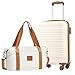 Produktbild COOLIFE Handgepäck Koffer 55x35x20cm und Kabinentasche 20L(40x25x20cm) Set, Koffer Set passend für Ryanair, Reisekoffer ABS Hartschale kabinenkoffer mit 4 Rollen und praktischem TSA Schloss