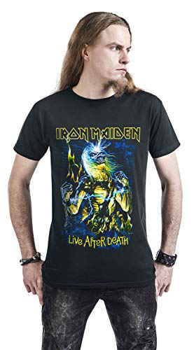 Iron Maiden Live After Death Uomo T-Shirt Nero S