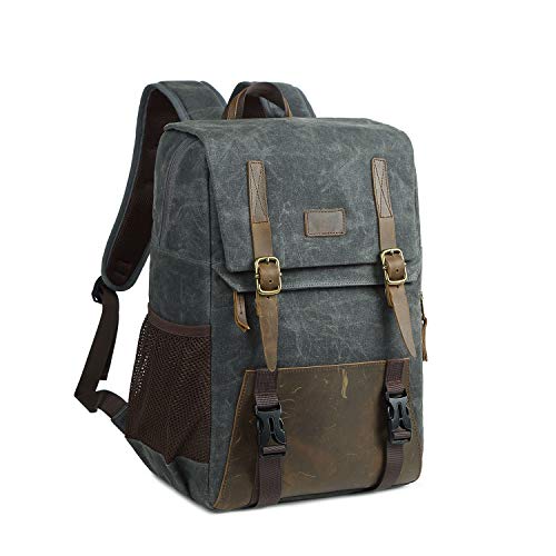 Kamerarucksack Canvas wasserabweisend 15 Zoll Laptop Tasche DSLR SLR Rucksack für Männer Frauen
