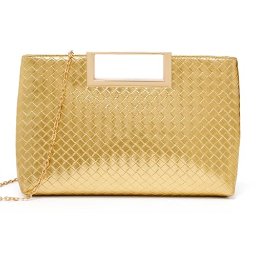 Image of DETARA Clutch Purses for Women Cut Out Handle Clutch PU Leather Evening Bag Elegant Purse for Women Formal Wedding Party