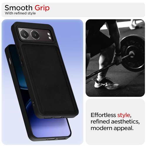 Image of Pikkme Back Cover for OnePlus Nord 4 5G | PU Leather, Full Camera Protection, Super Soft-Touch & Raised Edges Bumper Case (Black)