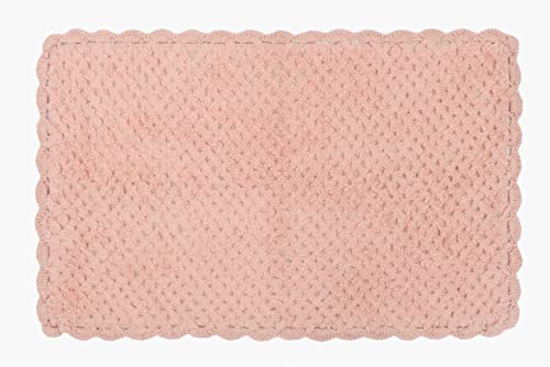 Image of THE HOME TALK Cotton Bathmats | Water Absorbent Runners | Regular Striped Rugs | Floor Mats for Kitchen, Bathroom & Sink | Ultra Soft Mats | Non-Slip Store (Blush Pink, 40x60 CM)