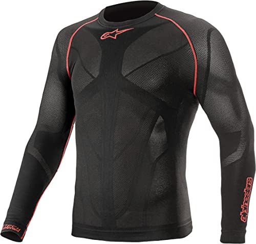 Alpinestars Ride Tech V2 - Camiseta Funcional de Manga Larga para Verano, Negro/Rojo, M/L