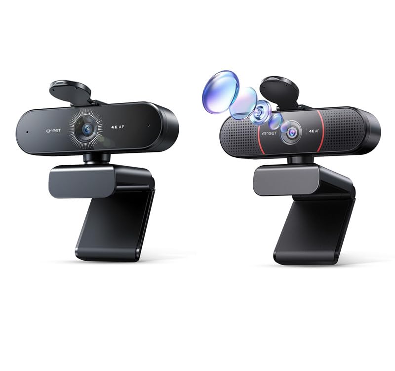 Webcam EMEET C960 Ultra 4K Per Mac, Sensore Grande 1/1.5", Autofocus, Copertura Privacy, Corpo In Metallo, USB Plug-and-play - 2