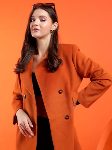 Image of KOTTY Womens Cotton Blend Standard Length Elegant Style Coat - Classic Style with Modern Detailing