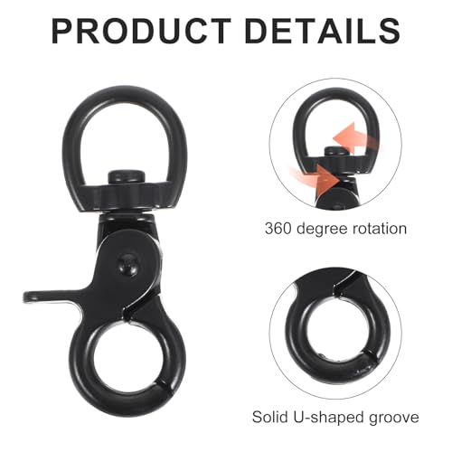 2 Stück Edelstahl Karabinerhaken mit Drehgelenk, Karabiner für Hundeleine Wirbelkarabiner, Hunde Karabiner Robusten Wirbel Schnappkarabiner für Hundehalsband Schlüsselbänder