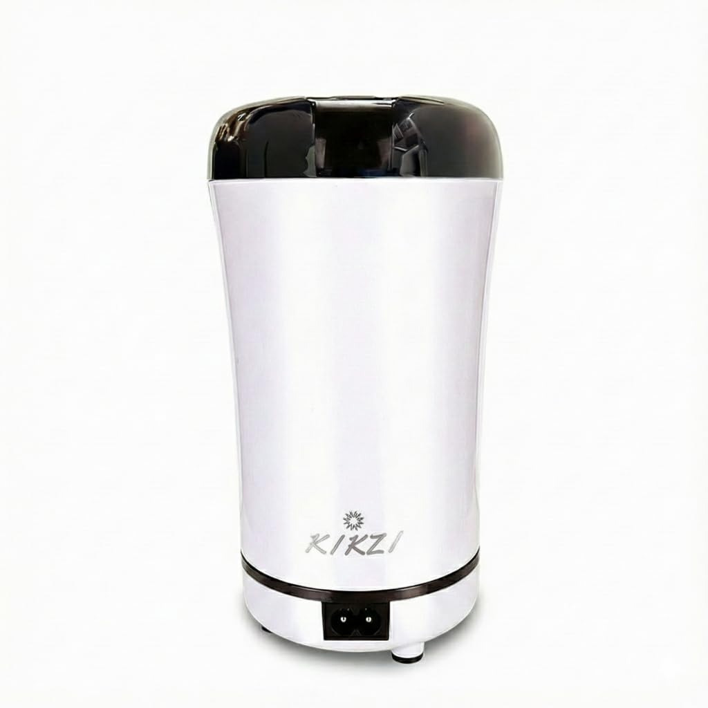 KIKZI® Electric Coffee Grinder, Superfine Grinding, 150W Powerful Motor, One Touch Operation, Compact Design, Black (White)