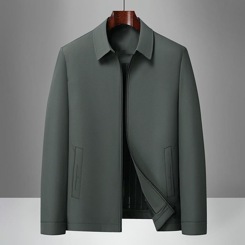Veste d'automne homme revers couleur unie mode chic - 2