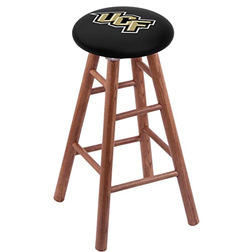 Holland Bar Stool Co. Oak Extra Tall Bar Stool in Medium Finish with Central Florida Seat by The