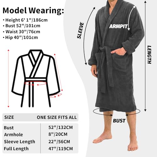 Marquess All-Cotton Bathrobe Thick Plush Cloth Housecoat Terry Toweling, Sweat Steaming Clothes Comfortable & Warm2