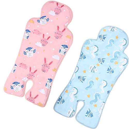 Image of Qunclay 2 Pcs Gel Car Seat Cooler Pad for Baby Cooling Pad for Stroller Breathable Universal Car Cooler Mat Multifunctional Baby Stroller Seat Liner Cushion Chair(Rabbit, Seahorse)