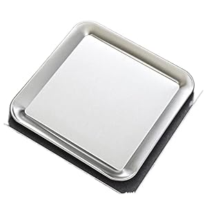 Bed Table Tray Rectangular Shallow Storage Tray Stainless Steel Golden Silver Fruit Plates for Food Steamed Dish Pastry Baking Pan Utensils (Color : Silver Large)