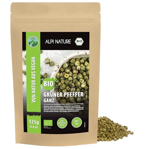 Alpi Nature Pfefferkörner grün BIO 125g, grüner Pfeffer, Pfefferkörner ganz, Pfeffer ganz