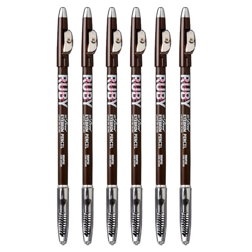 Kiss Go Brow Eyebrow Wooden Pencil Dark Brown (6 Pieces)