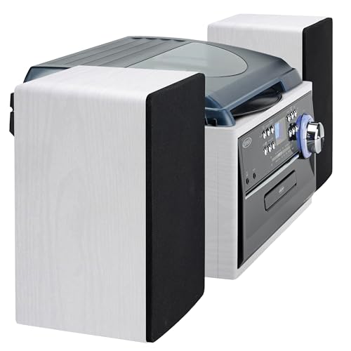 Jensen JTA-475 3-Speed Turntable with CD, Cassette & AM/FM Stereo Radio - White + Bonus 2 Pack Record Player Replacment Needles