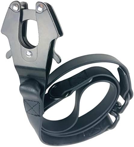 ZeusTacK9 Dog Leash PVC Coated - Heavy Duty Tactical Load Bearing Connector Quick Release/Clamp Dogs Collar D-Ring Clasp - Waterproof PVC Webbing Coating Feels Like Leather K9 Leashes (6FT, Black)