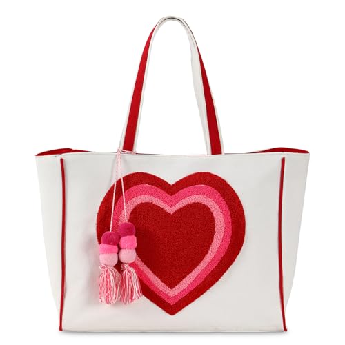Image of DYSHAYEN Tote Bag for Women | Durable Canvas Fabric, Chenille Embroidery, Cute Shouler Handbag, for Travel,Shop,Work,Grocery
