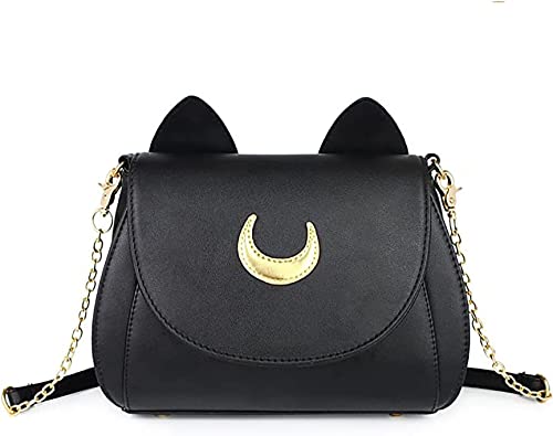 Moon Sailor Luna Bag Damen Mode Frauen Gothic Handtasche Messenger Crossbody Geldbörse Cosplay Umhängetasch Schwarz
