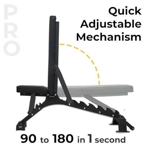 Image of The Cube Club Premium Foldable Gym Bench Multipurpose Incline and Decline Exercise Strength Training Fitness Bench | 8 In 1 Adjustable Full Body Workout Weight Bench Press (Load Capacity- 400kg)