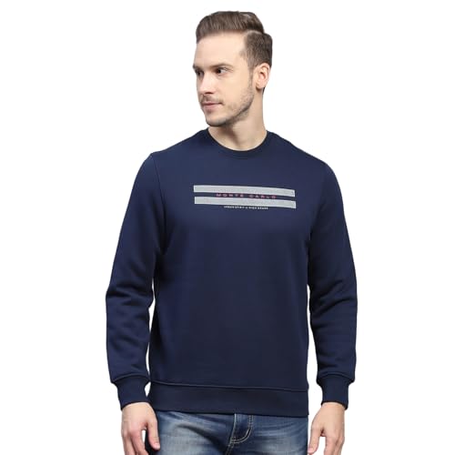 Image of Monte Carlo Mens Regular Fit Full Sleeve Round Neck Solid Winter Sweatshirt