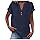 Chemisiers et Blouses Femme, Tunique en Coton et Lin à Manches Courtes et Col en V avec Boutons pour Femmes, Couleur Unie, Tee Shirt Femme
