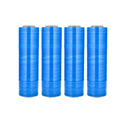 Shield Wrap Blue Stretch Wrap, 15 Inch x 1476 Feet, 4 Pack, Tinted Pre-Stretched Shrink Wrap Film for Moving, Packaging, Pallet Wrapping
