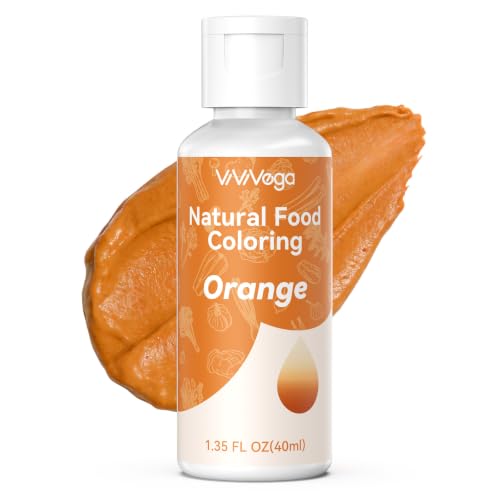 Natural Food Coloring Gel, 40 Milliliters Orange Dye-Free Food Coloring No Artificial Dyes, Non-Toxic, Natural Food Dye for Icing, Frosting, Cake Decorating