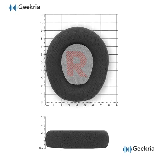 Image of Geekria Comfort Mesh Fabric Replacement Ear Pads Compatible with JBL Quantum 100 Headphones, Soft & Comfortable Ear Cushions Repair Parts (Black)