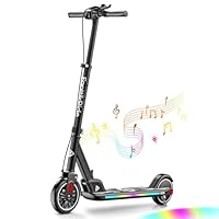 FanttikRide T9 Apex Electric Scooter for Kids 4.3-5.6 ft,200 W Motor, LED Colorful Lights with Bluetooth Music Speaker, 7/10/12 MPH Digital Display, Adjustable Height, Foldable, Up to 40 mins,Black