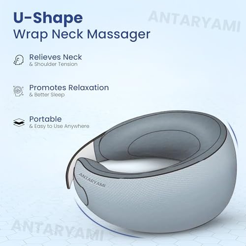 Image of Neck Massager with Heat | Pain Relief Deep Tissue, Intelligent High-End Shiatsu Vibrating Massage | Electric Massager for Neck Relaxation, Wireless Massager for Home and Office (blue)