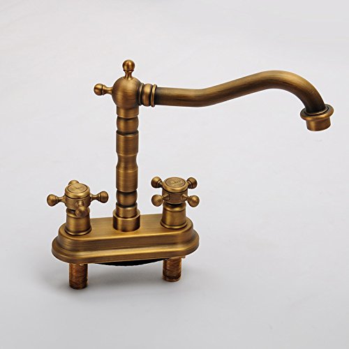 Robinet antique en cuivre complet double trou FBSHAD pour bassin de lavage