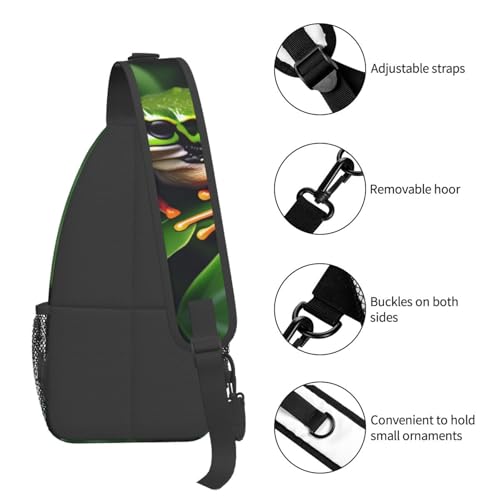 Mochila cruzada MyPiky animal rana hojas verde miniatura 5
