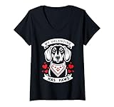 my valentine has paws bassotto cane mamma san valentino maglietta con collo a v